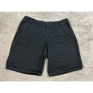 White Stag Shorts Womens XL Black Flat Front Chino Cotton Blend Outdoors Hiking